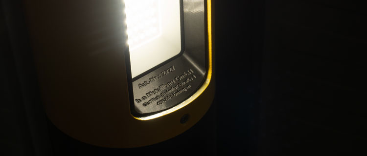 LED Poller Details Gravur
